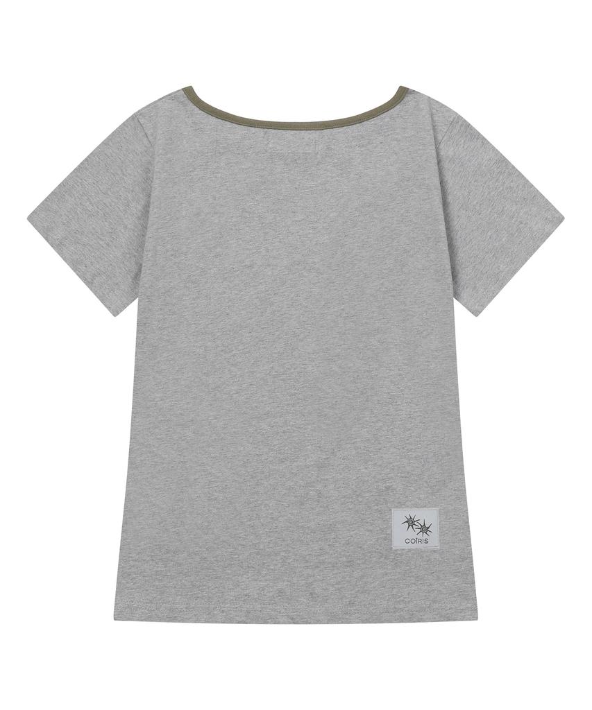 Koiliseu [One Shoulder] Laura Small Logo One Shoulder Short Sleeve T-Shirt (13 Colors)