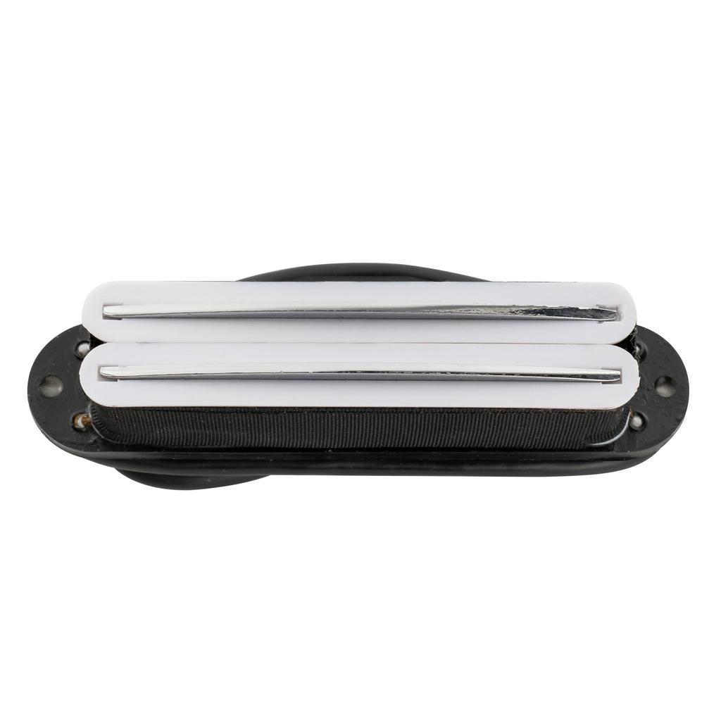 Musiclily Basic HOT RAILS Guitar Humbucker Pickup for ST Strat Electric White Body with Chrome Rails Single-Size Guitar,