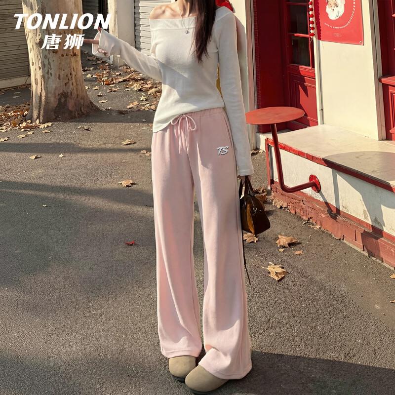 TonLion Women s High-Waist Flared Straight Leg Casual Pants M