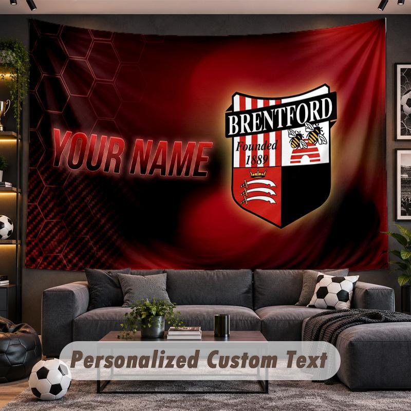 Brentford Football Personalized Tapestry Support Custom Name, Wall Art Home Decoration