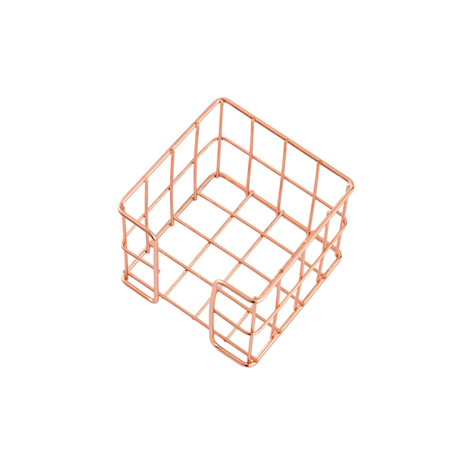 

Подставка для заметок из железной проволоки, настольный держатель для блокнотов, ящик для хранения, держатель для заметок, металлическая сетка, коробка для заметок для офиса 27x95x80мм розового золота