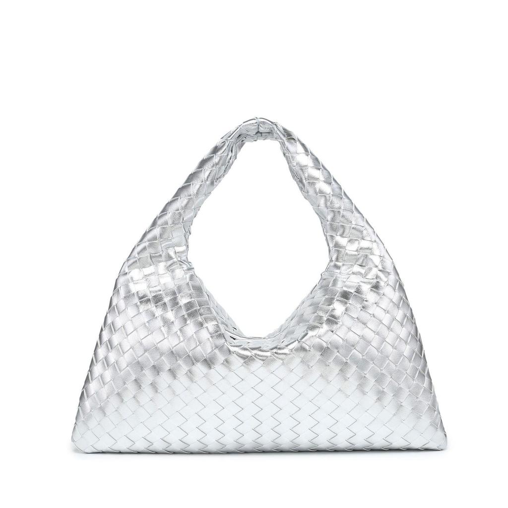 High-Capacity Soft Leather Hand-Woven Underarm Bag – Solid Color, Casual, and Stylish Handbag