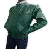 NOORA Men's Dark GREEN Leather Jacket | Slim Fit Real Biker Leather Jacket | Stylish Outwear Band COLLARED Jacket With Multi Zipper Pocket |
