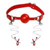 2 In 1 Sex Erotic Breast Clips Hollow Drooling Mouth Plug Adult Sex Toys Mouth Gag BDSM Flirting Tools