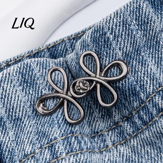 Loose Pants Waist Tightener Six-Leaf Button, Detachable Jeans Button Pin, Adjuster No Sewing Required Buckle Clothing Accessories Nail