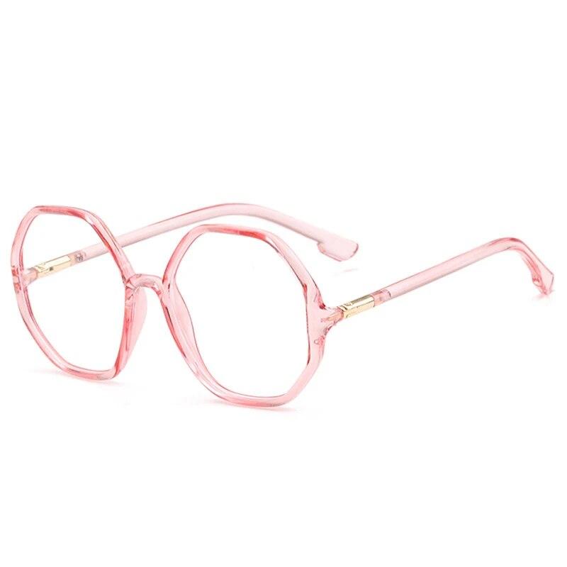 new polygonal Plain glasses anti blue light eyeglass frame retro personality large fashion eyeglasses for women men