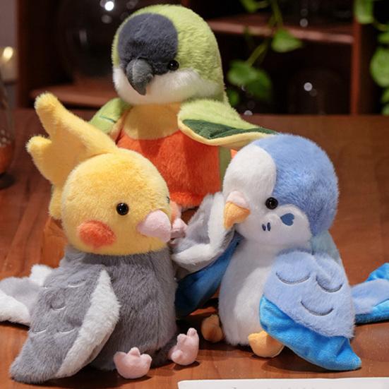 Parrot Hand Puppet Plush Toy Soft Stuffed Bird for Baby Early Education Kindergarten Cute Ventriloquist Doll for Storytelling Interactive Gift for