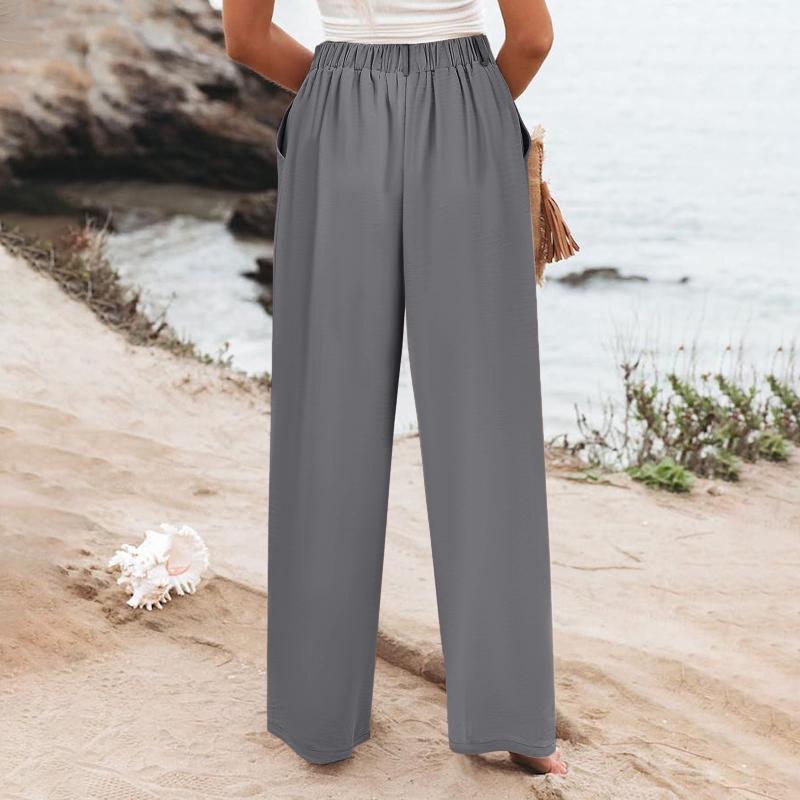 High-waisted Trousers Women's Straight-leg Trousers Solid Color Casual Trousers Professional Office Trousers for Women
