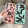Weiche Handyhülle für Samsung Galaxy A14 A12 A15 A13 A52 A21s A11 A16 A03 A23 A06 A05 A22 A33 A53 A04 Einfache Schwarze Blume