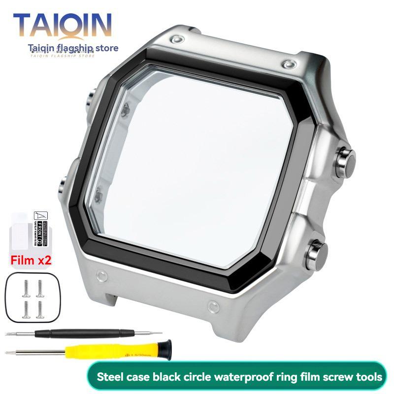 AE1200 Watch Case For Casio 3299 AE-1200WH Stainless Steel Modified Metal Shell with Waterproof Ring Black Silver Watch Case