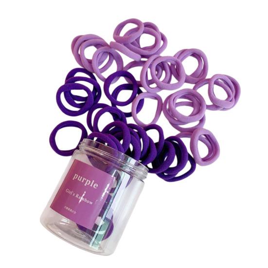 

50Pcs Women Hair Ties Vibrant Color High Elasticity Hair Bands No Damage Strong Hold Ponytail Holder Versatile Hair Accessories фиолетовый