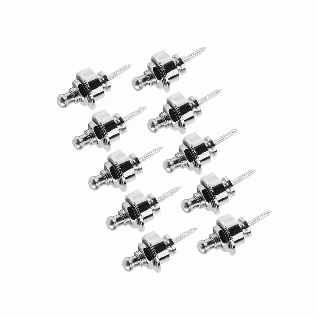 10pcs Bag Electric Guitar Metal Bass Strap Locks Antiskid Straplocks Accessory