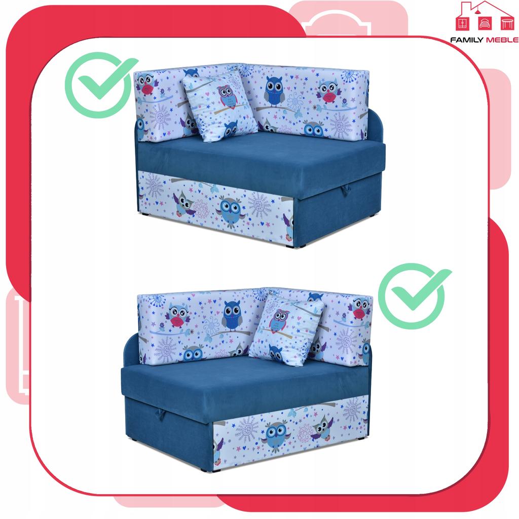 Children's Corner Sofa Bambino Extendable Container Bed Children's Mattress Kubuś