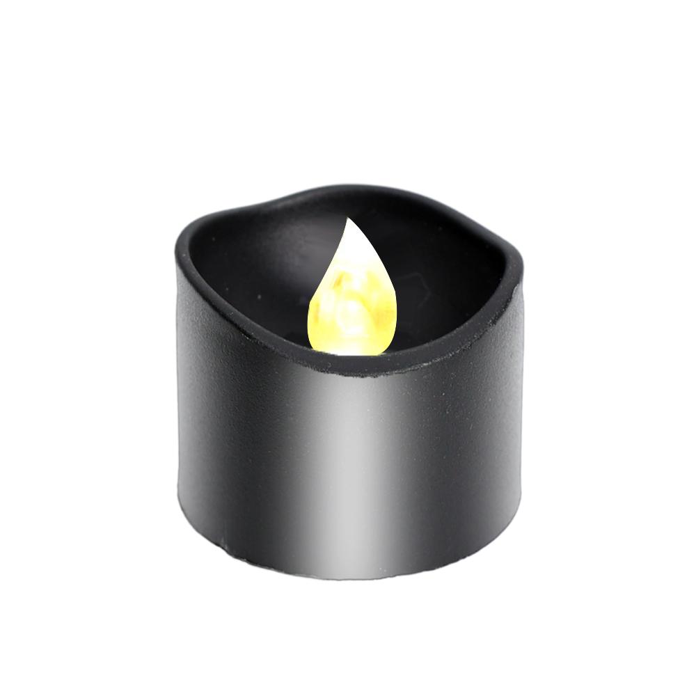 Black LED Electronic Candle Battery Operated Flashing Tealight Flameless Fake Candle Light Halloween Party Decoration Table Lamp