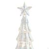 Glass Christmas Tree with Lights Tabletop Xmas Night Light Figurine Ornament for