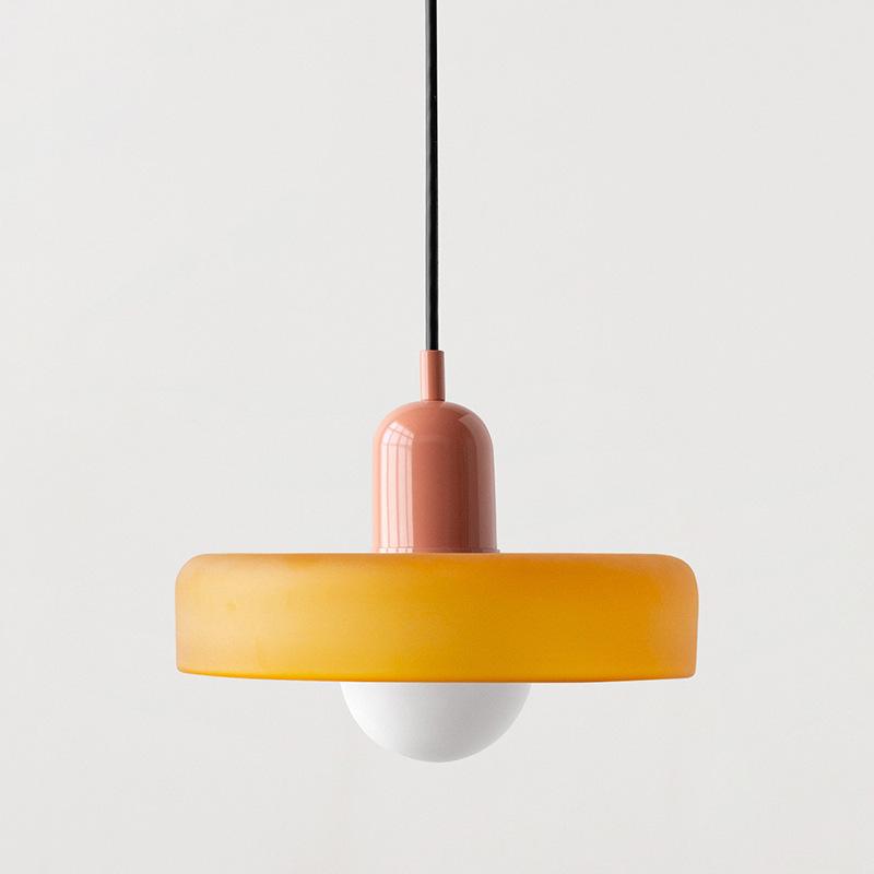 Danish Mid-Century Cream Green Retro Glass Chandelier for Restaurants & Bars
