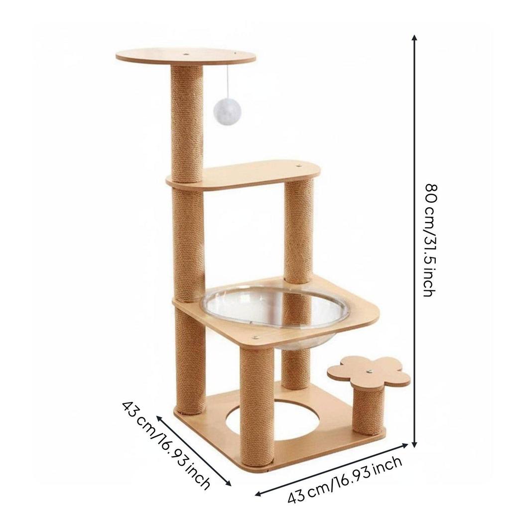 Wood Feline Climbing Structure Stable Base Multi Levels