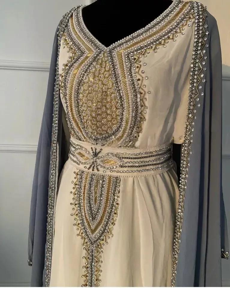 

Довге нове марокканське плаття ручної роботи Дубай, стильний кафтан з абаї Фараша M