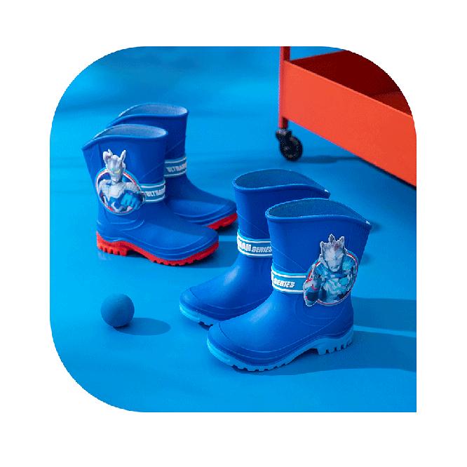 Neue Sommer High-Top Ultraman Gummistiefel, Tiga und Zeta Cartoon Wasserdichte Schuhe für ältere Kinder und Jungen, Schlupfschuhe