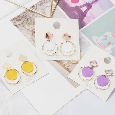 Nouvelles Boucles d'Oreilles Créoles Couleur Bonbon Coréennes - Design Frais et Tendance pour Femmes