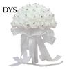 Bouquet Exquisite Flower Soft Ribbon Faux Silk Eye-catching Stylish Bright-colored Holding for Engagement Wedding