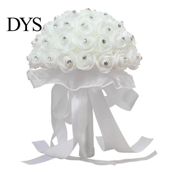 Bouquet Exquisite Flower Soft Ribbon Faux Silk Eye-catching Stylish Bright-colored Holding for Engagement Wedding