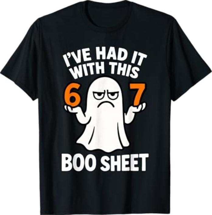 

67 Meme Halloween Costume 6 7 Funny Boo Sheet Six Seven 6-7 T-Shirt Unisex T-Shirt XXL