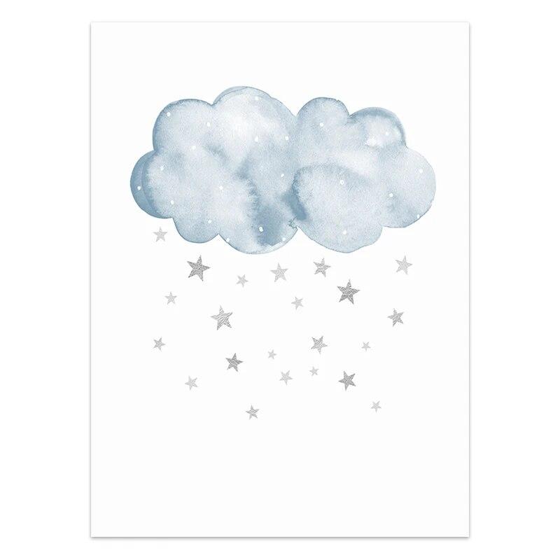 Child Poster Blue Moon Clouds Wall Art Canvas Nursery Quotes Print Nordic Kid Bedroom Decoration Picture Painting for Baby Room