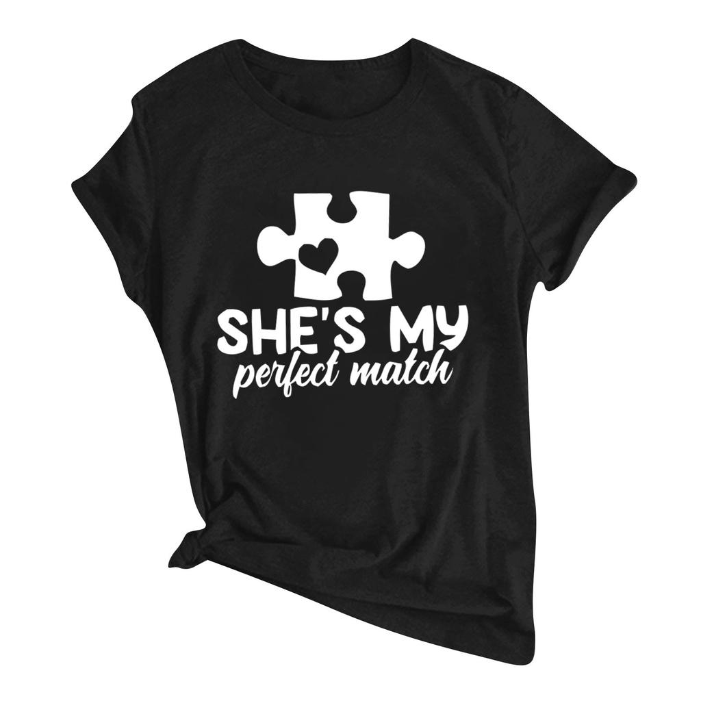 Men's Casual Round Neck Short Sleeve Pullover Valentine's Day Printed T-Shirt