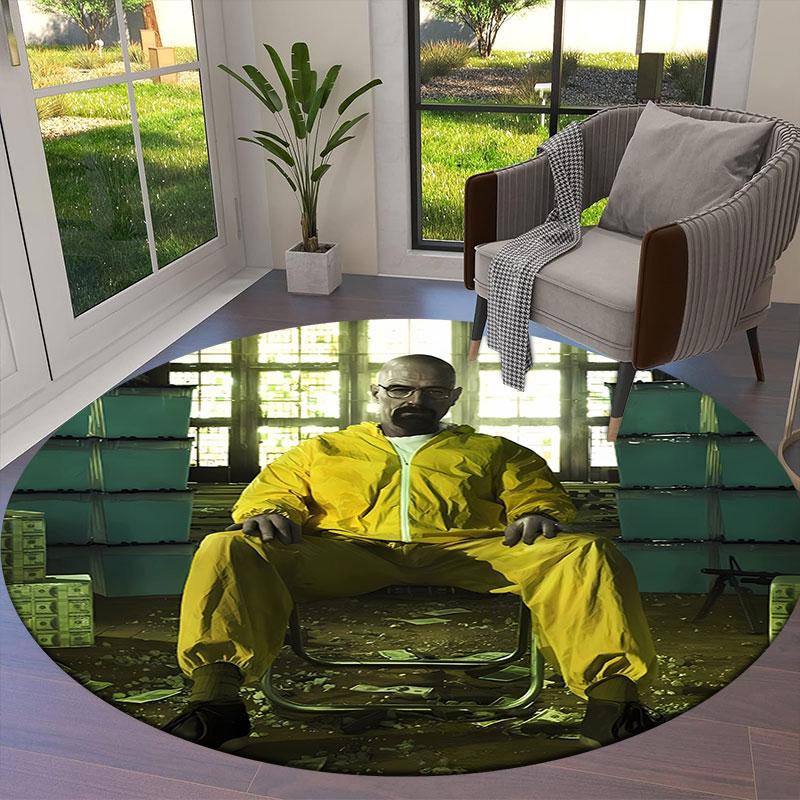 breakingbad Round Area Rug,Carpet Rug for Living Room Bedroom Sofa Playroom Decor,Non-slip Floor Mat