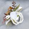 Romantics Champagne Wrist Corsage and Boutonniere Artificial Flower Set for Wedding Ceremonies Bridal Shower Flower