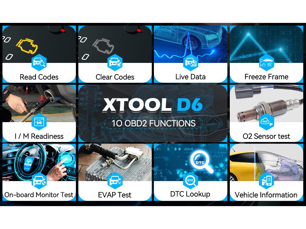 XTOOL D6/D6S Vehicle Diagnostic Tool with Free Updates