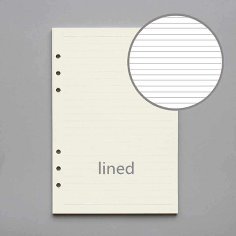 

45 листов/90 страниц блокнот на кольцах Вставки Заправки 6 отверстий Листы для заметок Журналы A5 A6 A7 Спиральный дневник Планировщик Внутренние листы A5 142x210mm