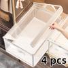 4PCS Large PVC Storage Box with Lid - Collapsible Dustproof Clothes and Pants Organizer - Perfect for Home and Dorm Room