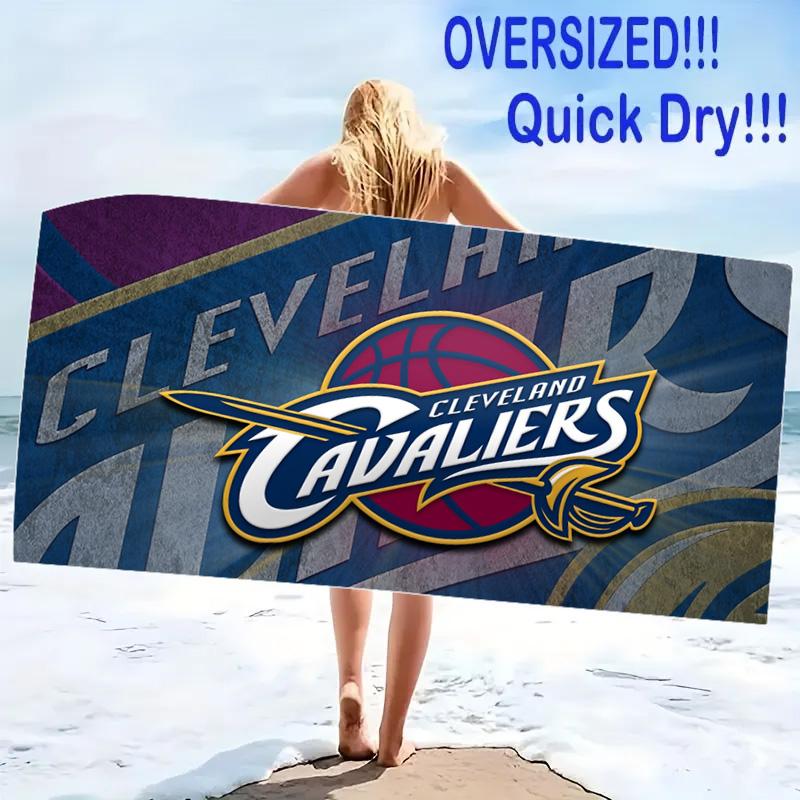 Cleveland Cavaliers Logo Print Beach Towel, Large Soft Quick Dry Towel for Beach Camping Swimming