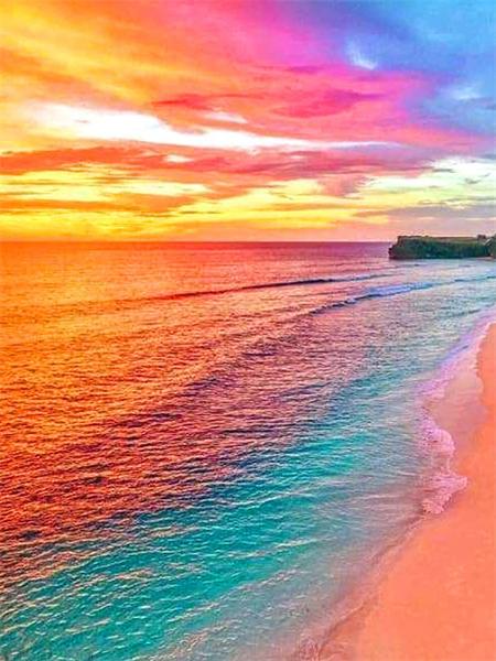 5D Diy Diamond Painting Mosaic Sunset Seaside Home Decor Full Square Round Embroidery Beach Landscape Wall Art