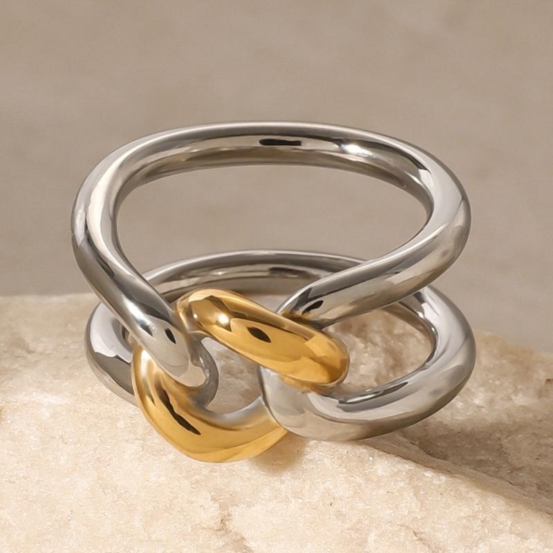 Unique Metal Ring Modern Unisex Jewelry Hollow Finger Rings Stainless Steel Texture Suitable for Men and Women Present