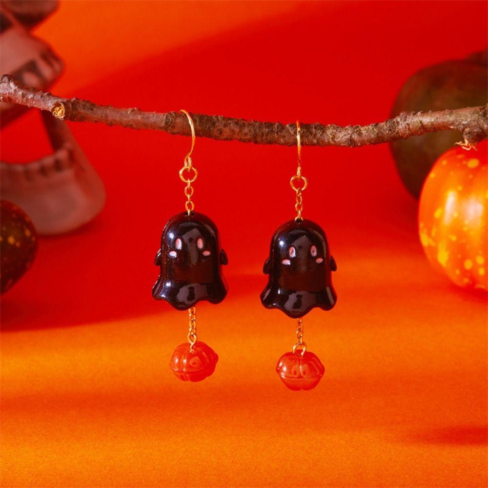 Trick or Treat Pumpkin Ear Studs Zinc Zinc Alloy Ghost Dangle Earrings Halloween Earrings  All Saints' Day