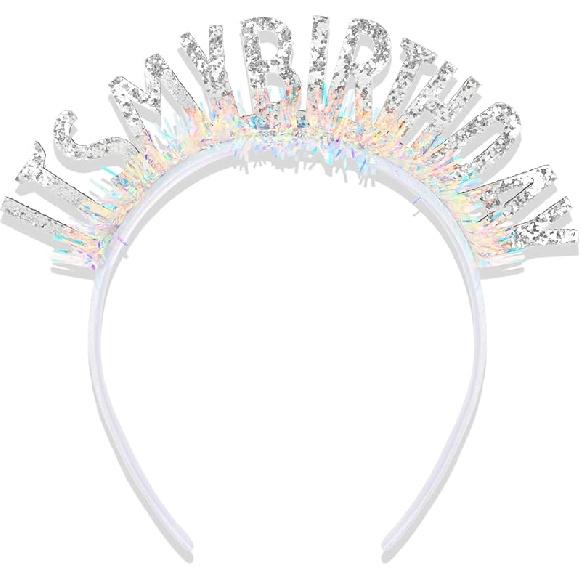 CIEHER Birthday Headband for Women Girls - Crown, Tiara, Decorations, Pink It's My Birthday