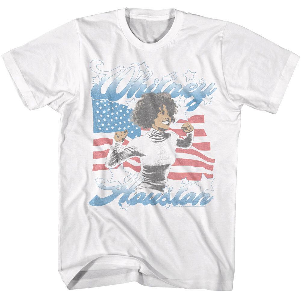 Whitney Houston Star Spangled Singer Men T Shirt XL