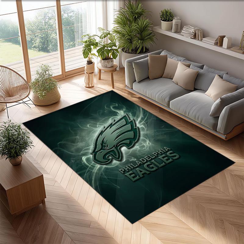 Philadelphia Eagles Kristall Samt Teppich Weich Anti?Rutschfeste Fußmatte Bequemer Wohnzimmer Schlafzimmer Dekor Teppich