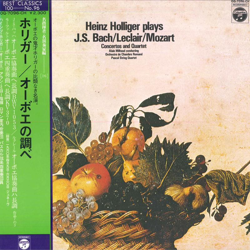 

LP Record HEINZ HOLLIGER Heinz Holliger Playsj.s.bachLecla OQ7096CH COLUMBIA Japan Classical Used