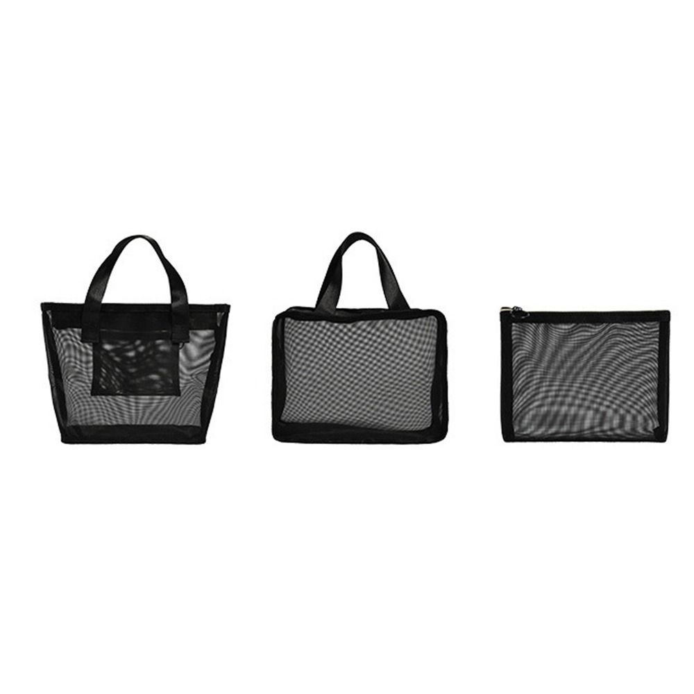 Travel Organizer Zipper Bag Square Bag Large Capacity Black Storage Toiletry Bag Cosmetic Cases Makeup Bags Mesh Cosmetic Bag