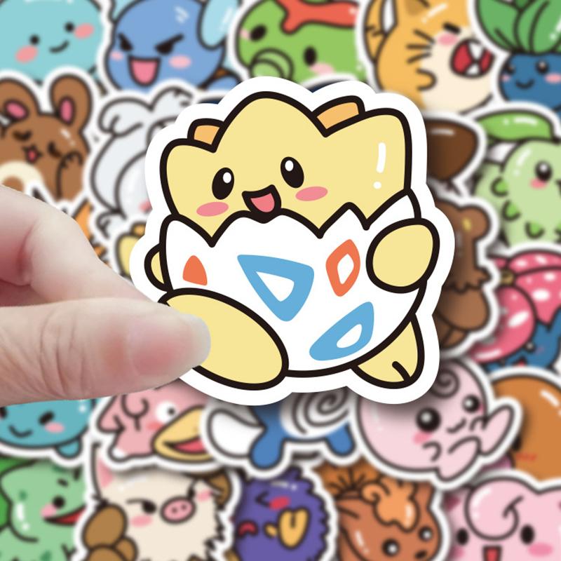 50 stk Kawaii Anime Pokemon Klistremerker Pikachu Dekaler DIY For Bærbar PC Bagasje Skateboard Telefon Tegneserie Barn Leke Gave Klistremerker