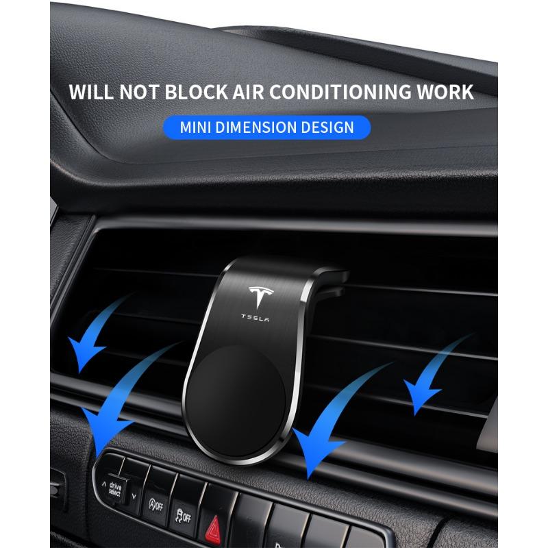 Car Magnetic L-shaped Car Dedicated GPS Phone Holder Emblem For Tesla Model 3 Model X S 2016-2023  Model Y Decals TM3 TMX