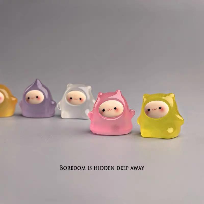 24pcs Mini Ghost Halloween Figures Resin Miniature Animals for Garden Decoration Dollhouse Micro Landscape