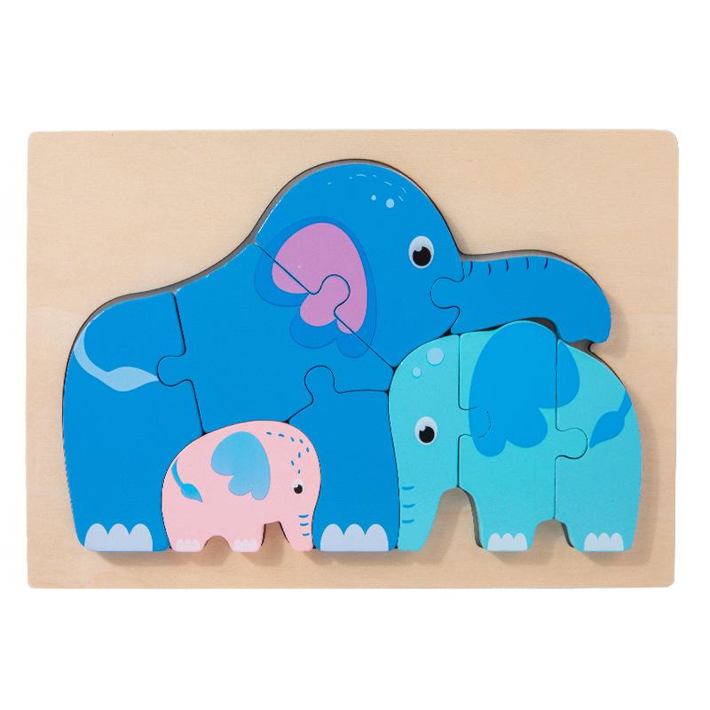 Wooden Animal Stereo Puzzle Children'S Puzzle Early Education Toys