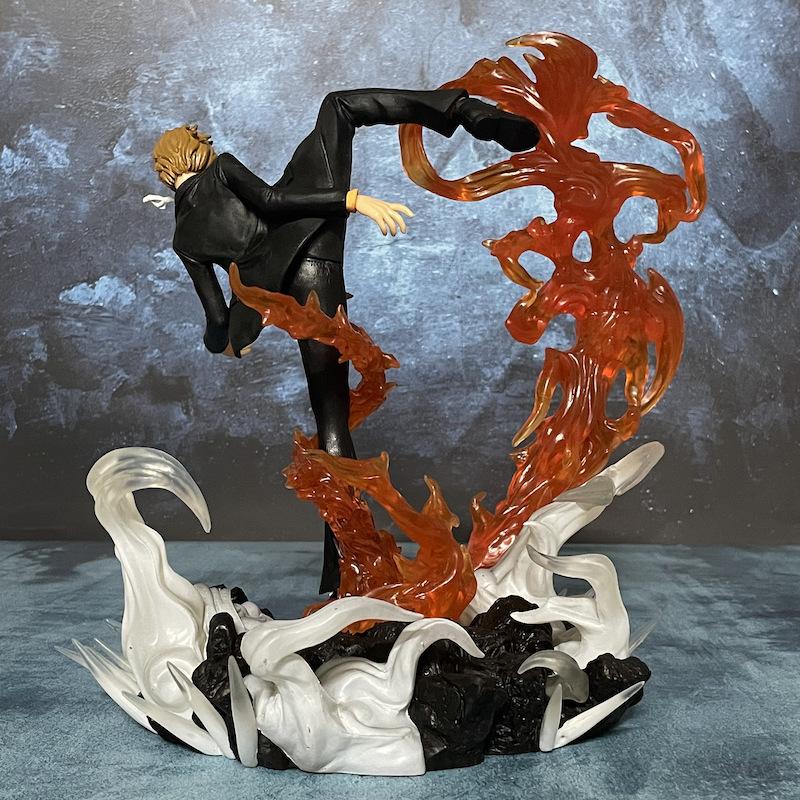 One Piece New 28.5CM Flame Wind Leg Stand, Kick Leg Black Foot Yamaharu Battle Model Ornament Handpiece Holiday Gift For Boys