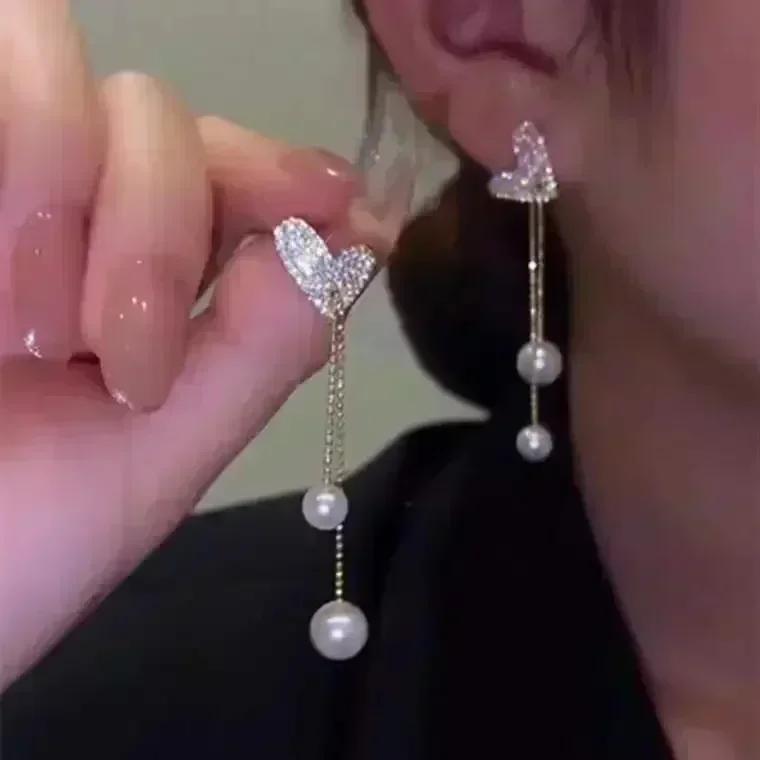 Elegant Zircon-studded Butterfly Golden Tassel Earrings For Women Personalized Daily Accessories Party Jewelry Birthday Gifts