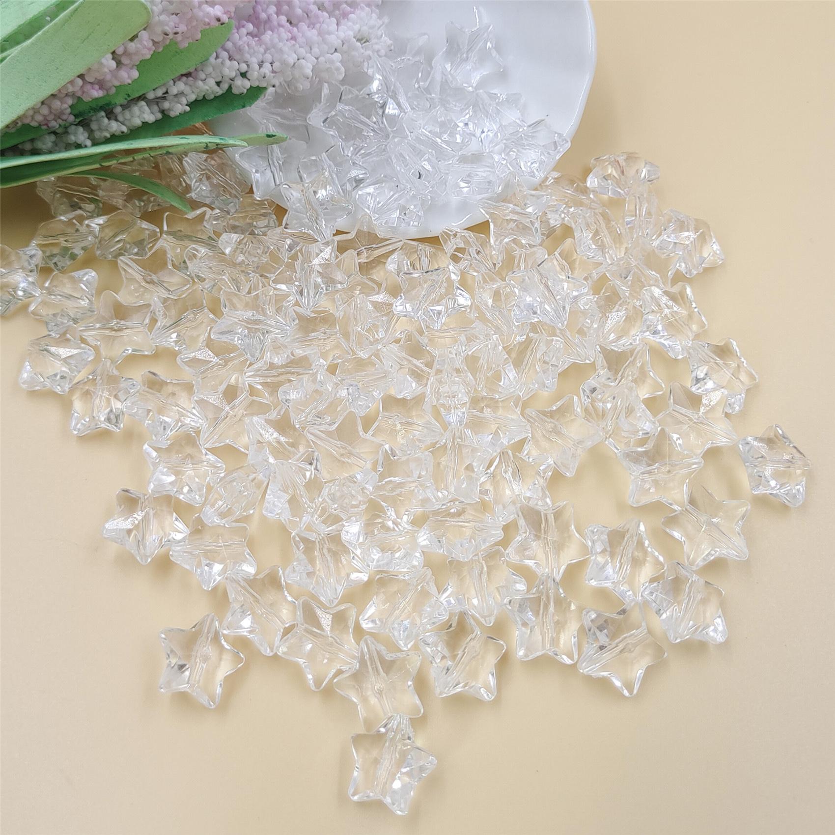 

120 шт 13 мм модные акриловые прозрачные звездные бусины россыпью DIY ручная работа фурнитура ювелирные изделия аксессуары белый